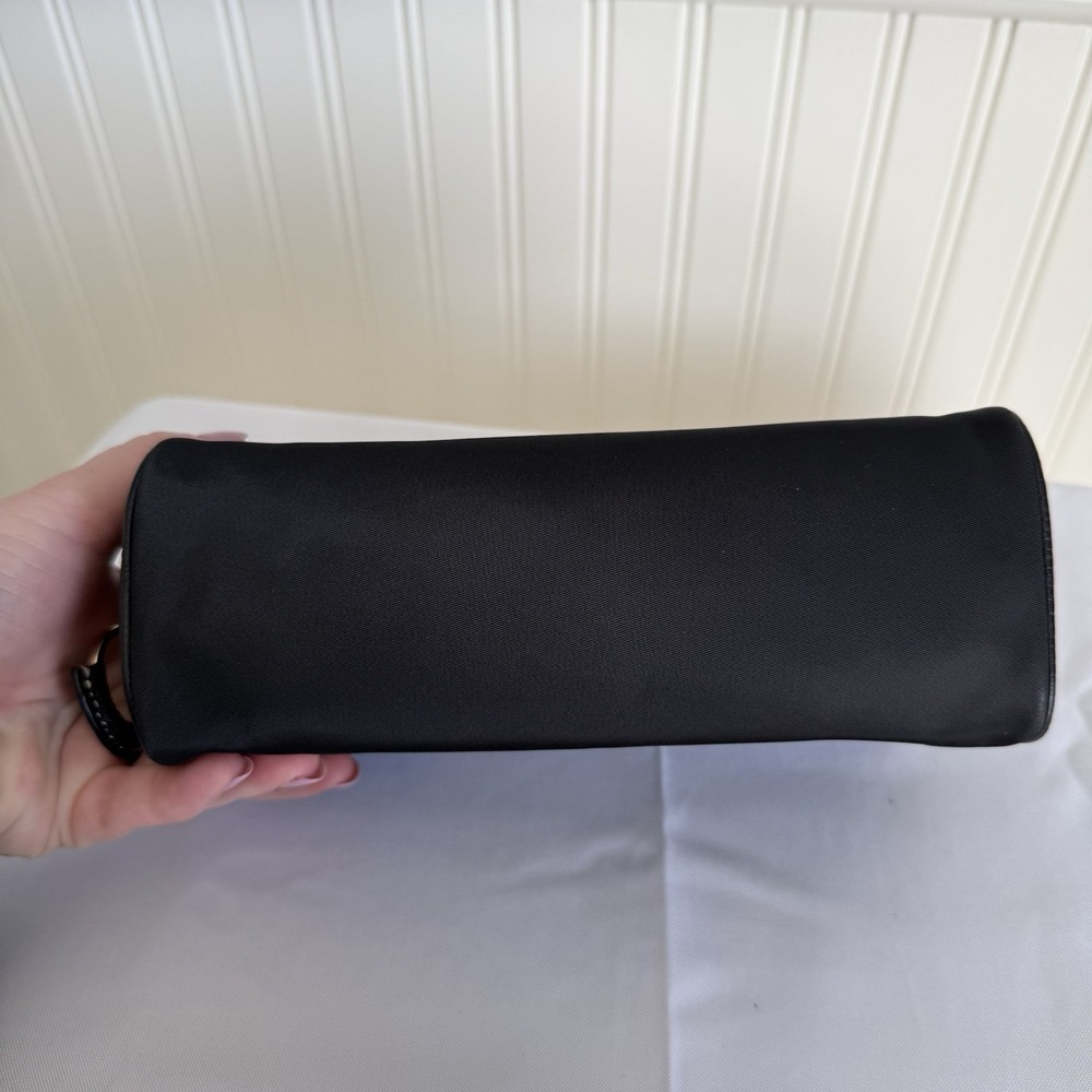 Coach Ellis Medium Nylon Leather Black Gold Cosmetic Case Make Up Bag Pouch - Picture 3 of 13